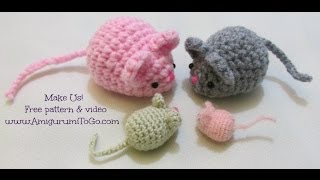 Вдоль вязания Amigurumi Mouse