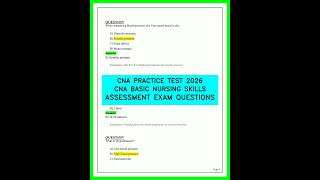 CNA PRACTICE TEST 2026 CNA BASIC NURSING SKILLS ASSESSMENT EXAM QUESTIONS video