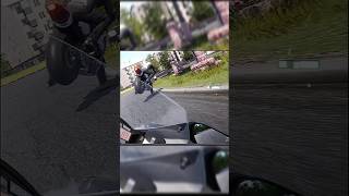 CRAZY STOPPIE ON THE SIDEWALK! #shorts #ride5 #stoppie #motorcyclestunt #crazyrider