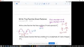 Write Trig Equation Based On Features
