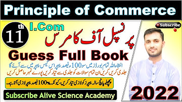 1st Year ICOM Principles Of Commerce Guess Paper Most Important & Repeated Questions (Chapter Wise)