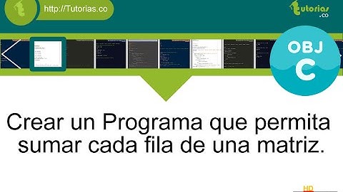 POO + arrays + Objective C (suma de filas matriz)