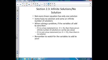 MAT 0123 Section 2.3 - Further Solving Linear Equations