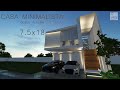 IMPRESIONANTE CASA MINIMALISTA BLANCA DE 7.5mx18m CON DOBLE ALTURA | MINIMALIST HOUSE | 185m2