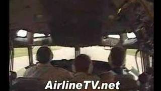 Canadian Armed Forces Boeing 707 landing cockpit view