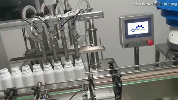 Máy chiết rót 4 vòi thuốc trừ sâu tự động|Máy chiết rót và đóng nắp chai tự động