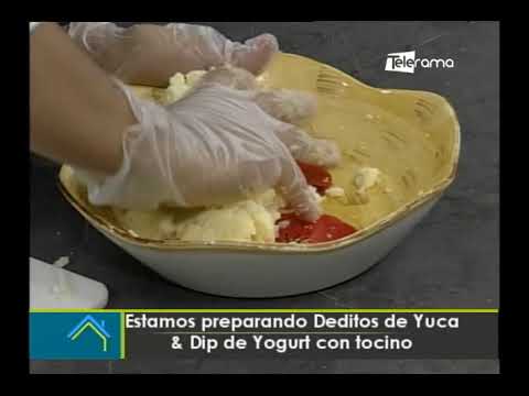 Hoy en la cocina: Deditos de Yuca & Dip de Yogurt con tocino