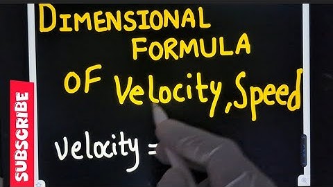 Trick to Find Dimensional Formula of Velocity, Speed #class11 #physics #dimensions