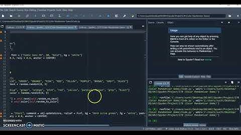 Darsh Garg / Project - 178 (Color Randomizer Game) / WhiteHat Jr / Python Coding / Spyder
