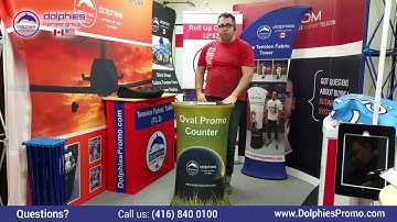 OVAL Tension Fabric Table with iPad option - SHOWCASE