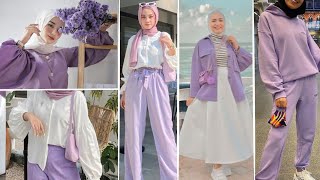 تنسيقات محجبات باللون البنفسجي | موضة 2022 | Purple hijab outfits