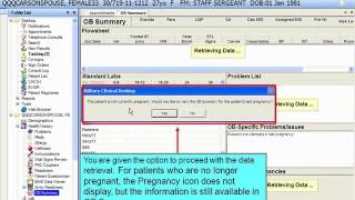 OB Summary module in AHLTA video