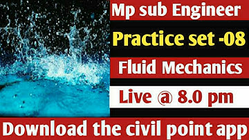 MP SUB ENGINEER Crash Course  | Fluid Mechanics by sandeep sir | mp sub engineer vacancy | Sett- 08
