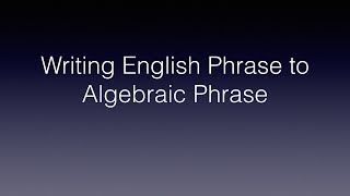 Writing English Phrase to Algebraic Phrase (Tagalog Math) Civil Service Exam