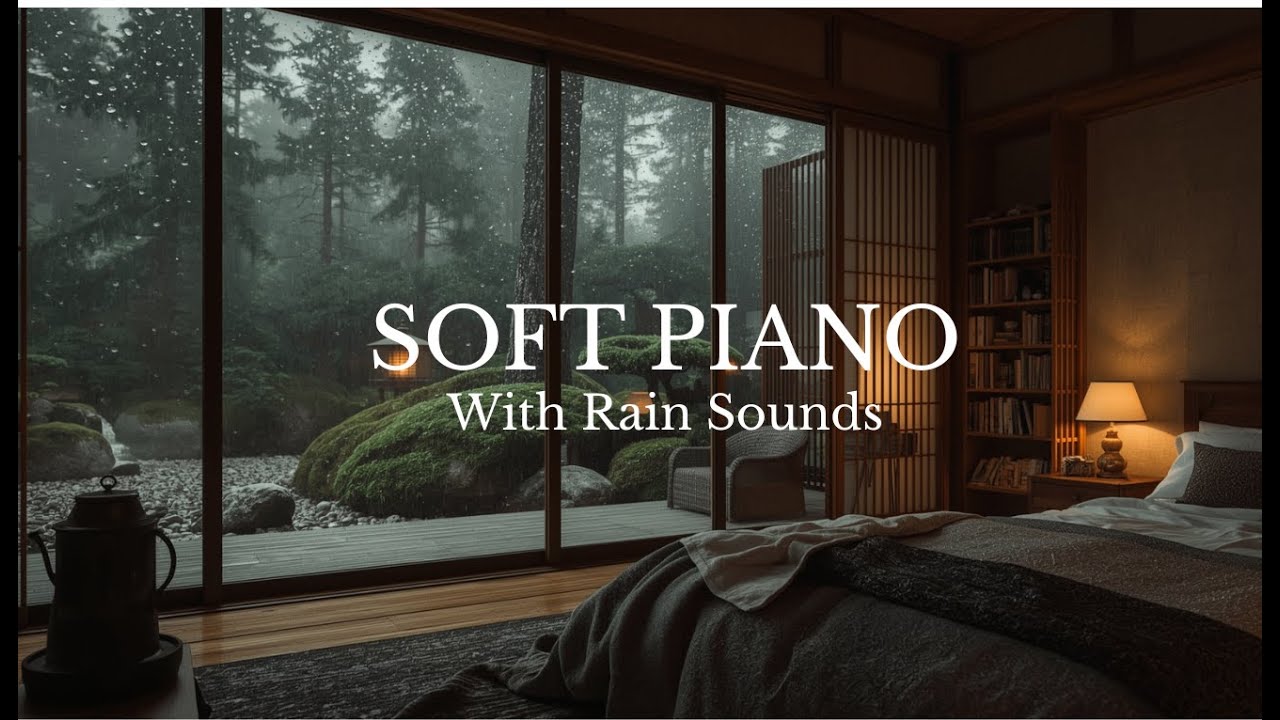 Instant Deep Sleep 🎶 Relaxing Cozy Bedroom Rain & Piano Music for Calm ...