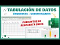 Excel | Tabulación de datos de una encuesta | Para tesis, proyectos de aplicación e investigación