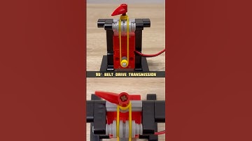 90° Belt Drive Transmission #lego #legotechnic #mechanical #mechanism