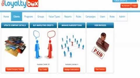 The Loyalty Box: Admin Area - How to load marketing credits