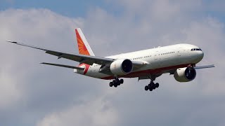 Unusual Visitor to Cleveland. Former Air India Jetran Boeing 777 Touch and Go at Hopkins Airport