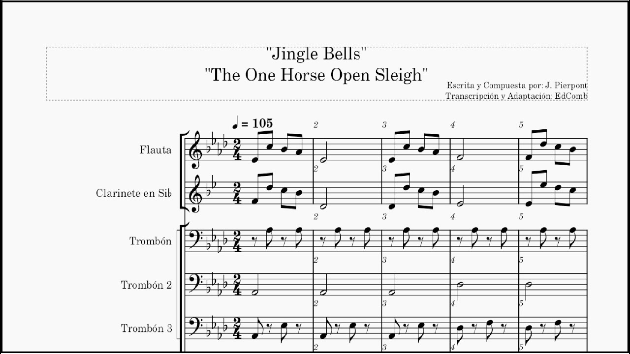 Jingle Bells (Villancico) 🎺 Arreglo para Banda AMK (PARTITURA) 🎶 - YouTube