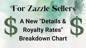 New Zazzle Feature - Details and Royalty Breakdown Page