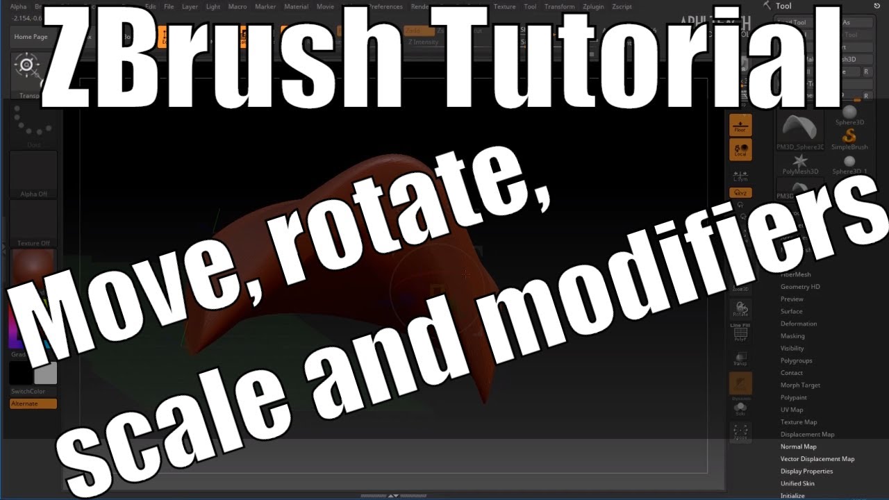 position move tool to zero zbrush