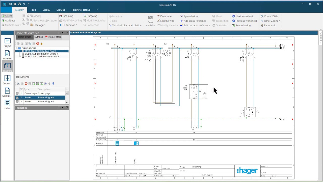 hagercad Efetuar um esquema multifilar manual YouTube