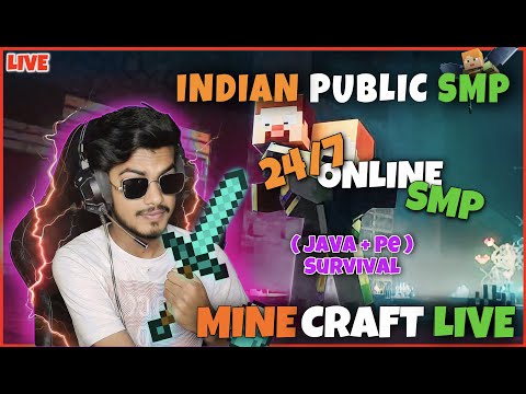 🔴MINECRAFT LIVE STREAM INDIA |24/7 Online INDIAN BIGGEST SMP Server🔴JAVA+PE |HINDI GAMEPLAY