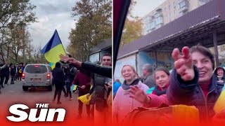 Crowds line the streets as Ukrainian forces arrive in recaptured Kherson
