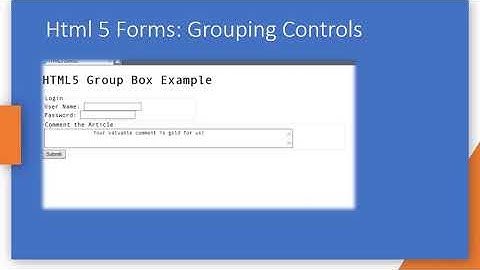 041 HTML5 Groupbox using FieldSet and Legend tags