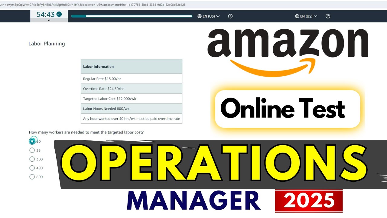 Amazon Operations Manager Assessment Test Answers 2025 | Operations Manager Amazon Interview Key