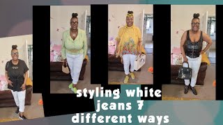 styling white jeans 7 different ways. Over 50's fashion