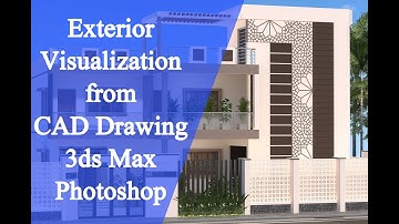 Exterior Visualization from CAD Drawing Autodesk 3ds Max Photoshop Part 3
