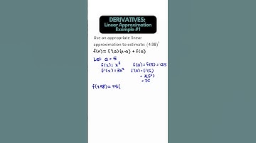 DERIVATIVES: Linear Approximation Example 1 (Calculus)
