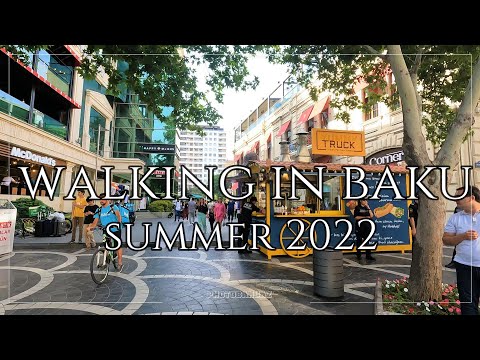 4K -  Azerbaijan, Baku/ Summer 2022 / Virtual Walk with Natural Sounds