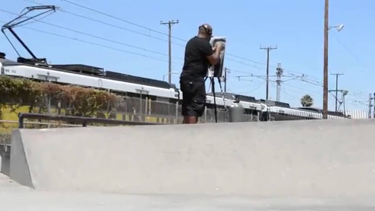 2Pac / Tupac Portrait Live Painting at Los Angeles Skatepark