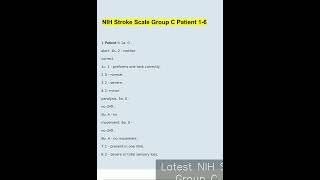 Latest NIH Stroke Scale Group C Patient 1 6 Complete   100 Verified video