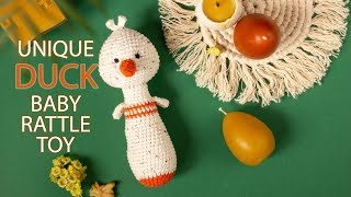 Duck stuffed animal is baby rattle toy, first birthday gift, baby soft toy screenshot 5