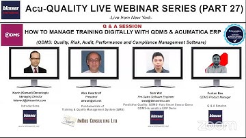Acu-Quality Executive Webinar Series on "Digital Training Management"