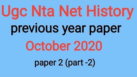 UGC NET History official answer key paper 2 history part -2