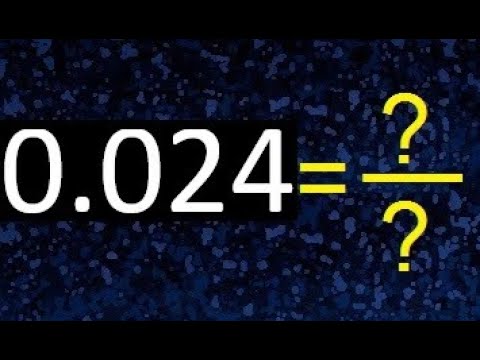 Vídeo: Com es canvia 9/24 en decimal?