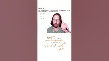 A 20-N force moves a block 10 m. How much work is done? #mcat #physics #premed