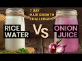 RICE WATER VS ONION JUICE| 7 DAY HAIR GROWTH CHALLENGE| NATURAL HAIR GROWTH RESULTS