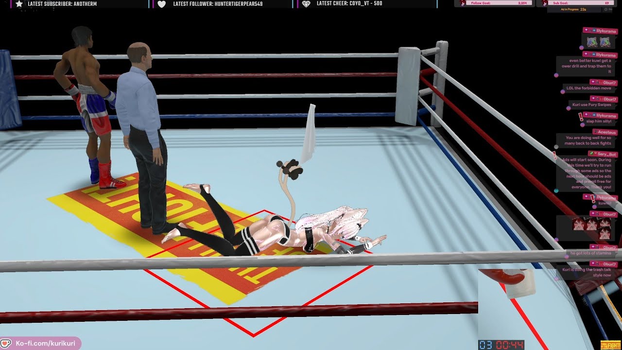 [Thrill of the Fight/VRChat] Out of shape kitty tries to punch, then ...