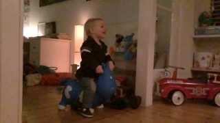 Moos bouncing on Happy