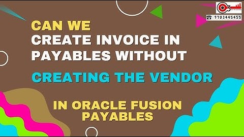 Can we create Invoice in Payables without Creating the vendor in Oracle Fusion payables?#o3technolo