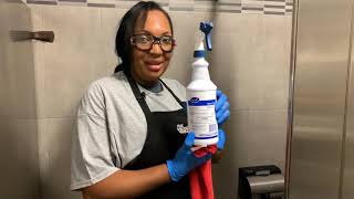 Increase Workplace Safety - Disinfecting a Bathroom Stall