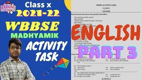 class 10 english model paper 2021 west bengal Paper 3| Model activity task |part 3