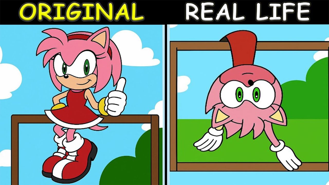 AMY ROSE Play On The Monkey Bars ! - Sonic The Hedgehog 3 Animation | Original vs Plush Toys