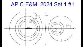 AP Physics C E&M: 2024 Set 1 Problem 1 (Equipotential Lines and Fields)